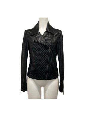 Chanel Riders Jacket 36 S Black Quilted Stitch CC Logo Lambskin